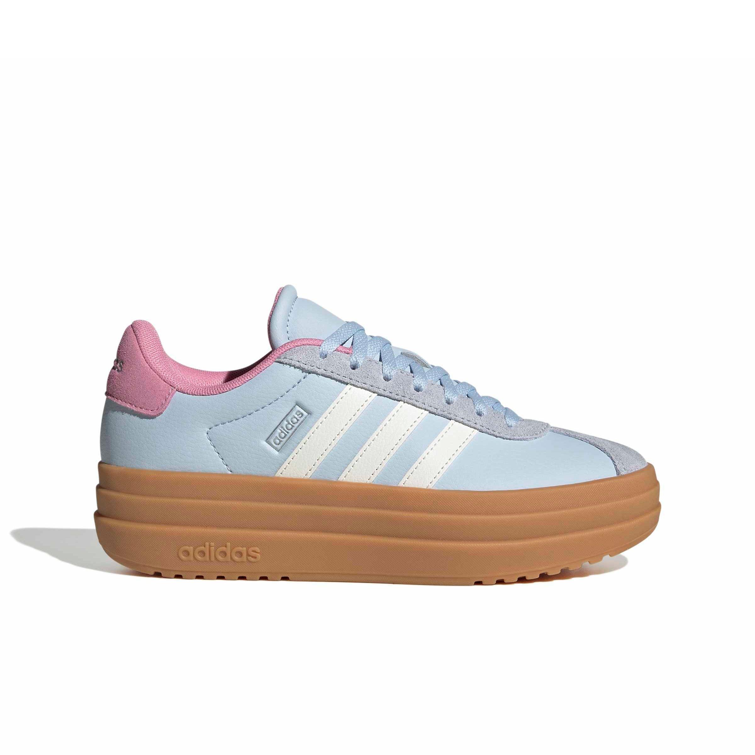 adidas VL Court Bold "Crystal Sky/Core White/St Tropic Bloom" Grade School Girls' Shoe - SKY/WHITE/BLOOM